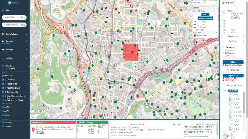 SmartTools network status and issue support map